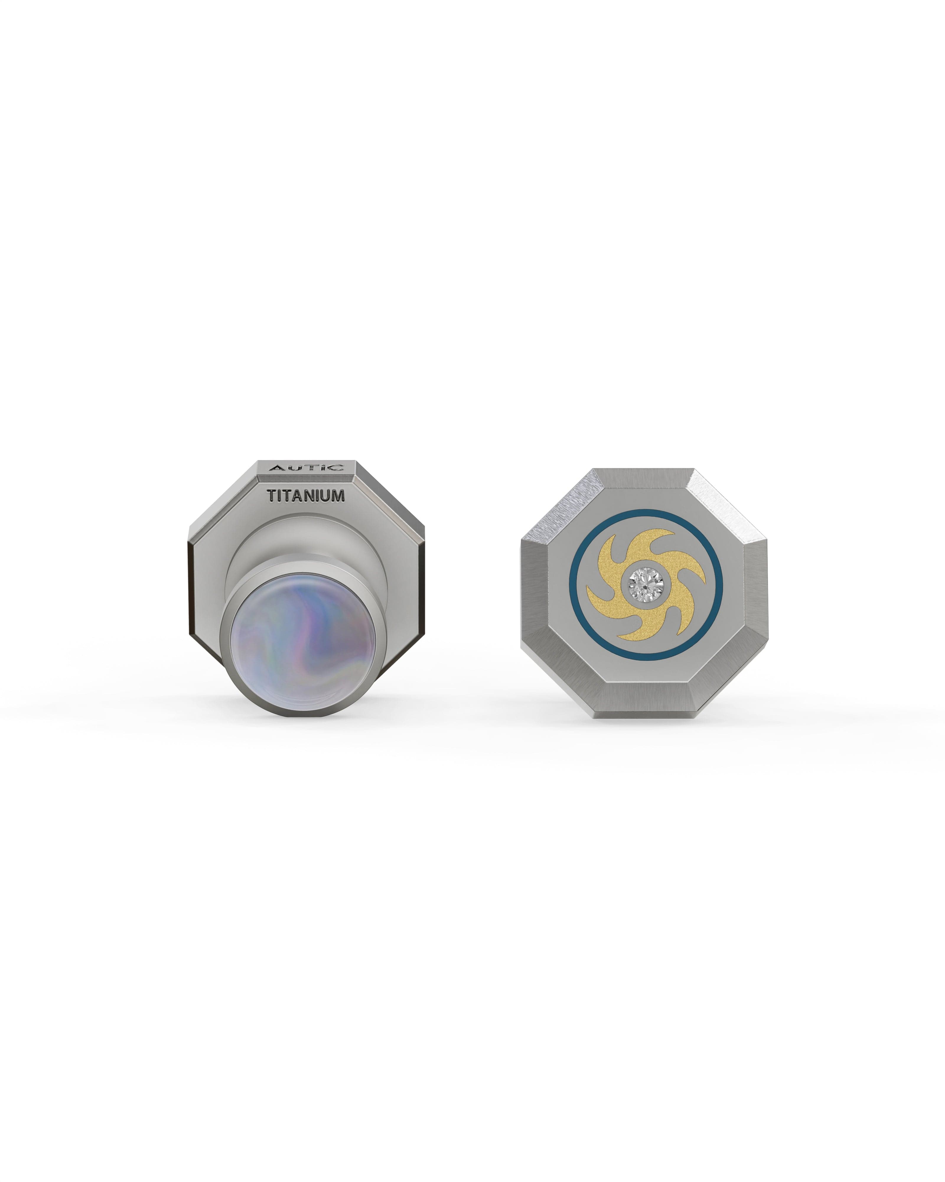 Men's  Silver Titanium Cufflink with Matte Finish