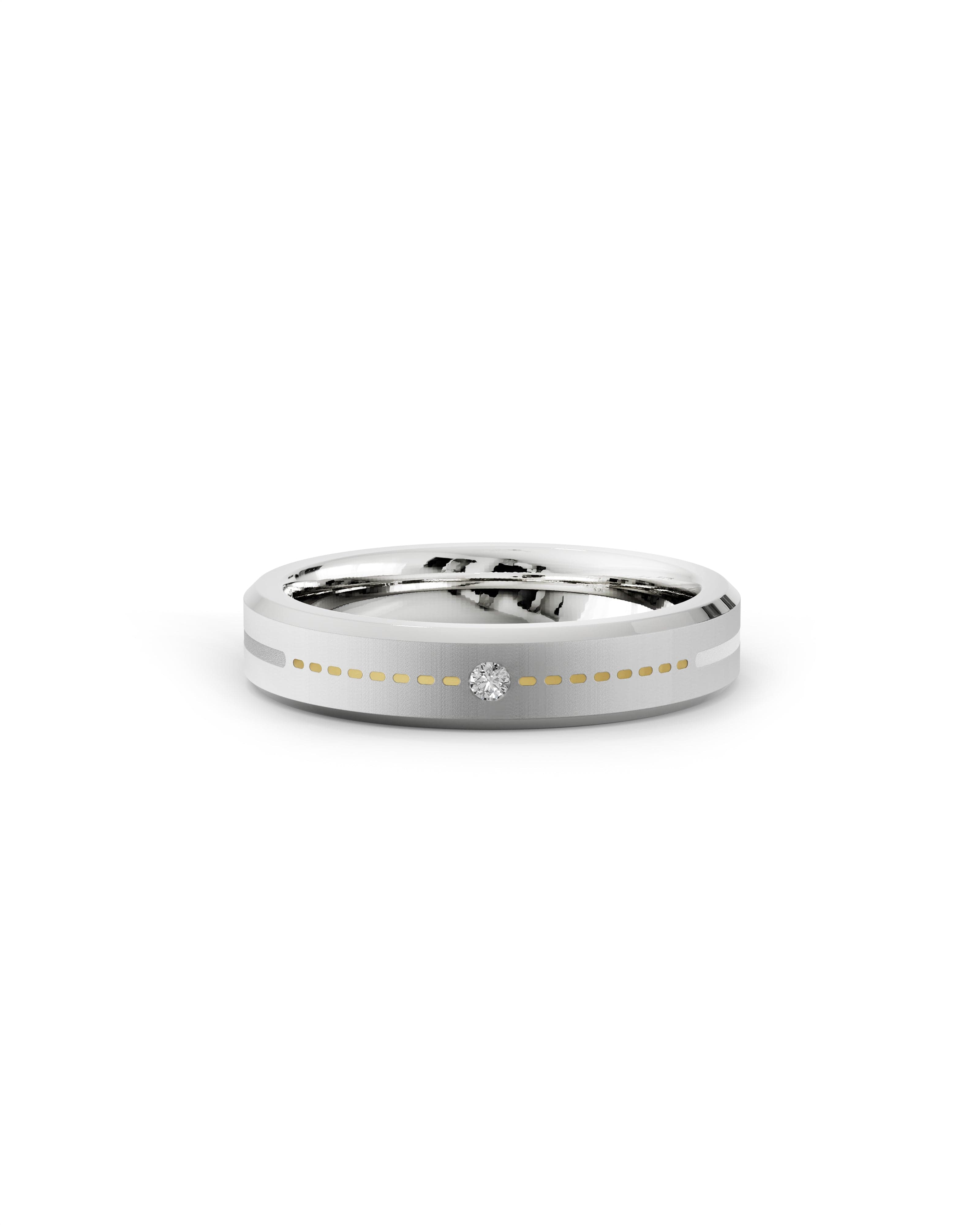 Mens's Silver Titanium Ring with Matte Finish