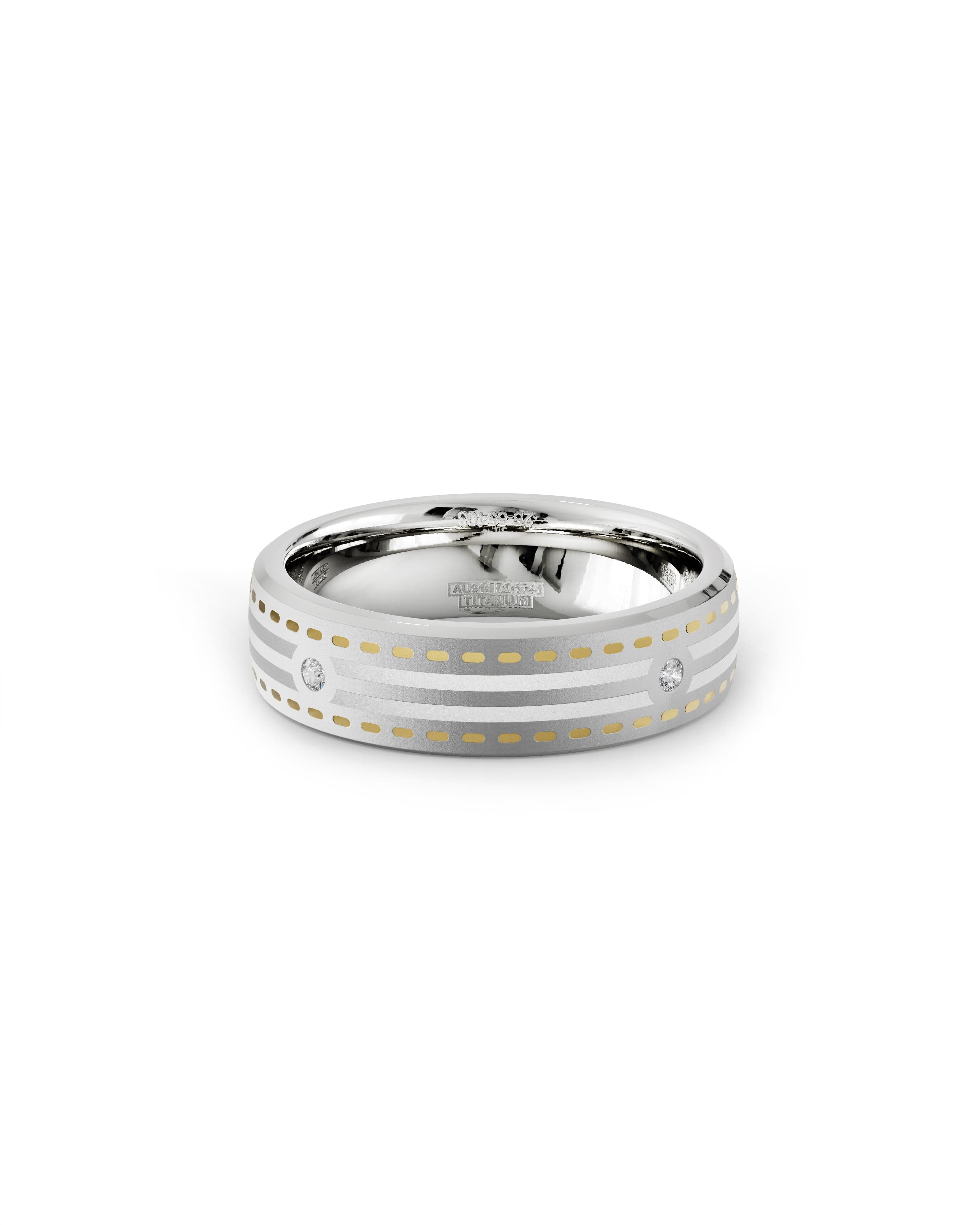 Mens's Silver Titanium Ring with Matte Finish