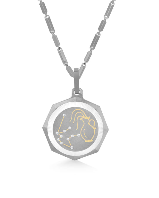 Aquarius – Titanium Zodiac Pendant