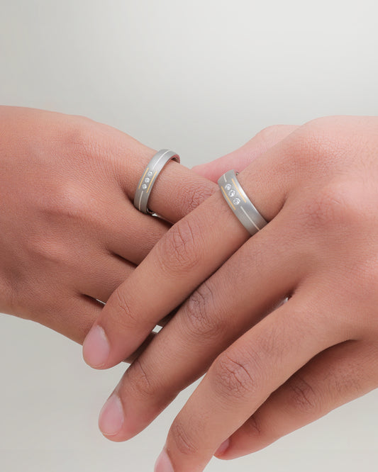 Eternity Vows - Titanium  Couple Bands
