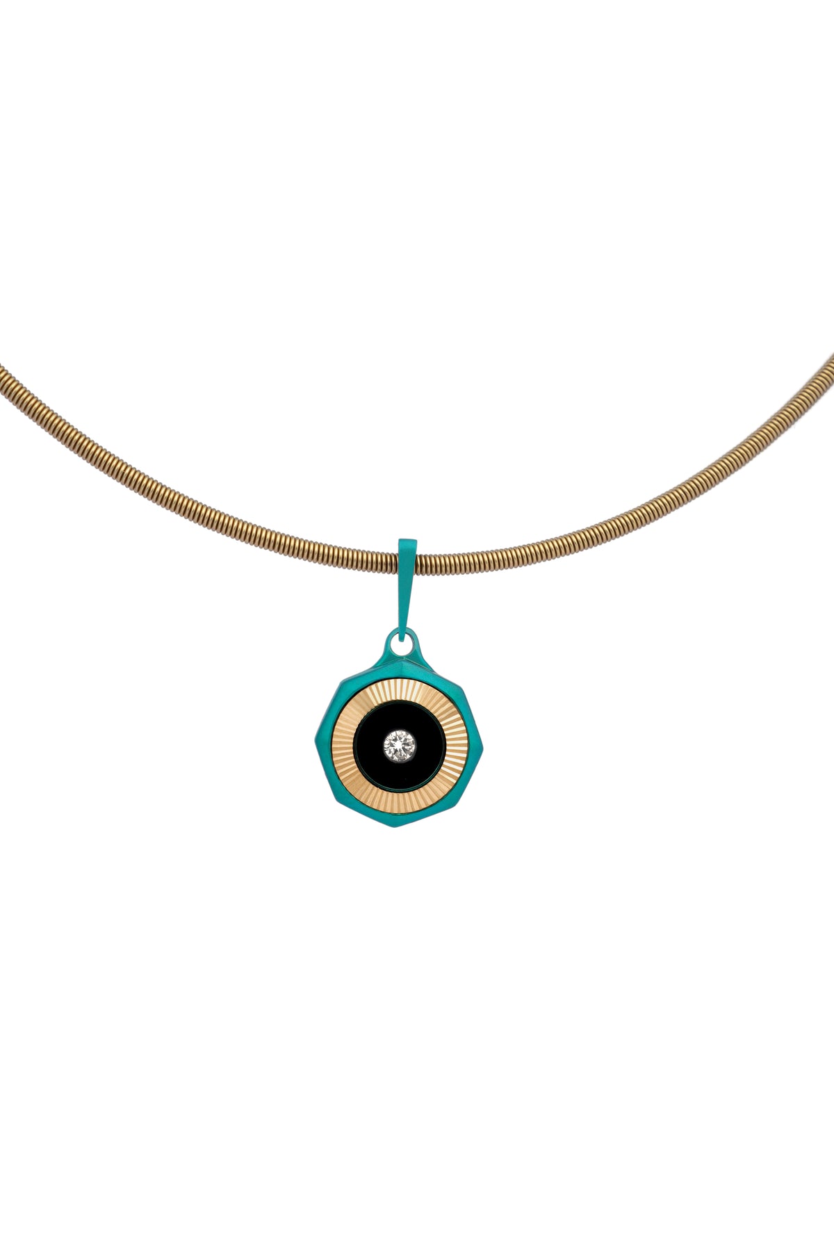 Vibes – Titanium Pendant in Teal Blue Color